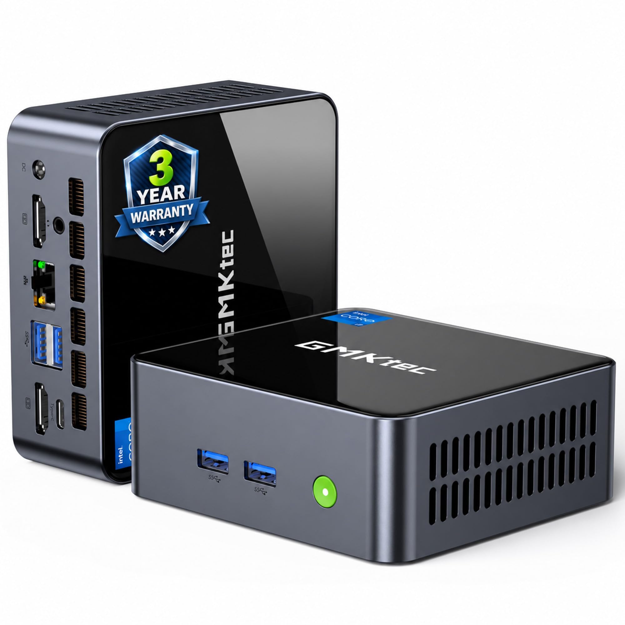 GMKtec M3 Pro Mini PC con Intel Core i5-13500H(più potente di i5-12450H), 16GB DDR4 RAM, SSD PCIe 3.0 da 512GB, Triple 4K, LAN 2.5G, WiFi 6, BT 5.2, USB-C, per ufficio e business