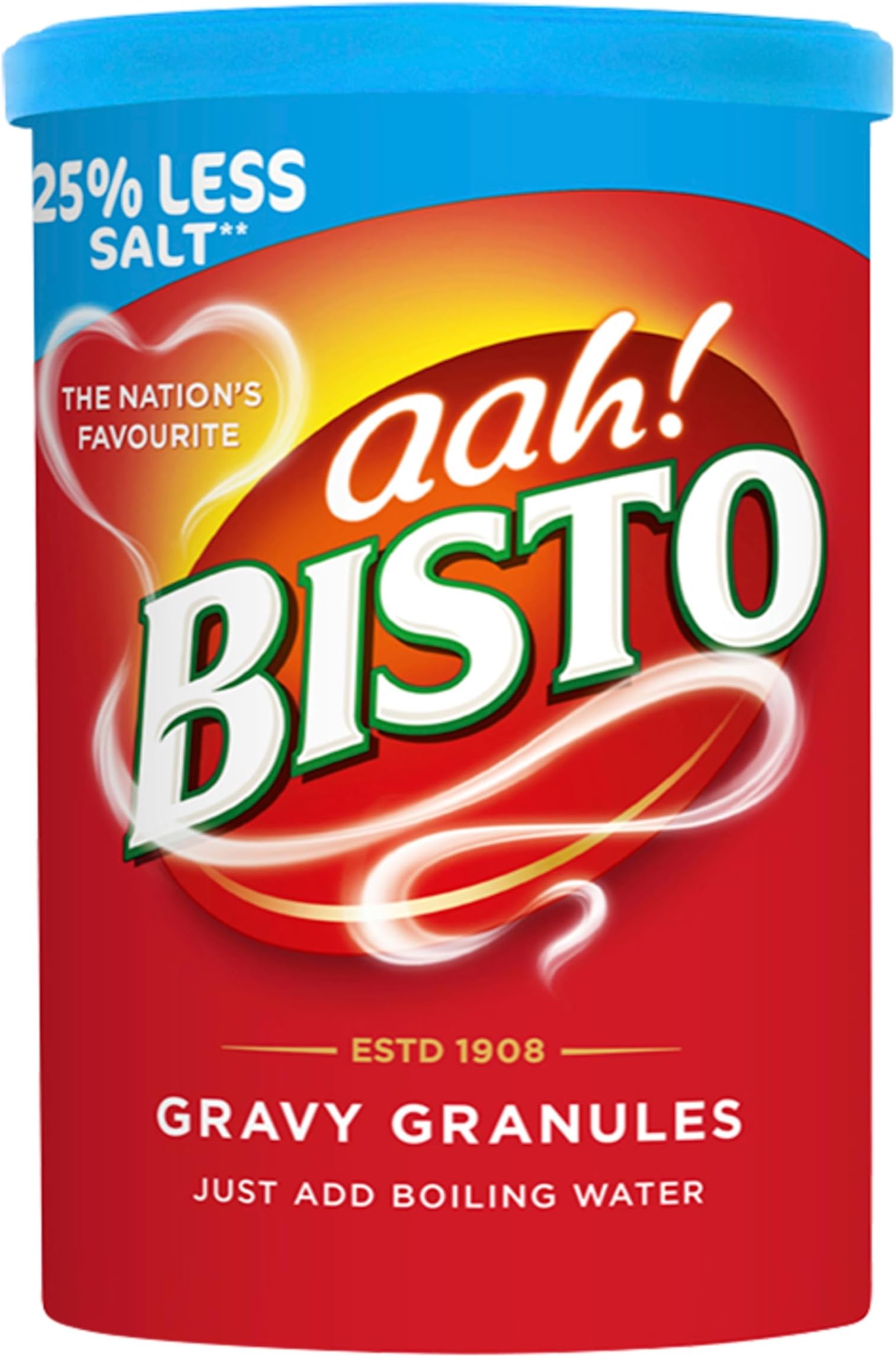 Bisto Reduced Salt Beef Gravy Granules, Great with Beef 190 g Drum (Pack of 1)