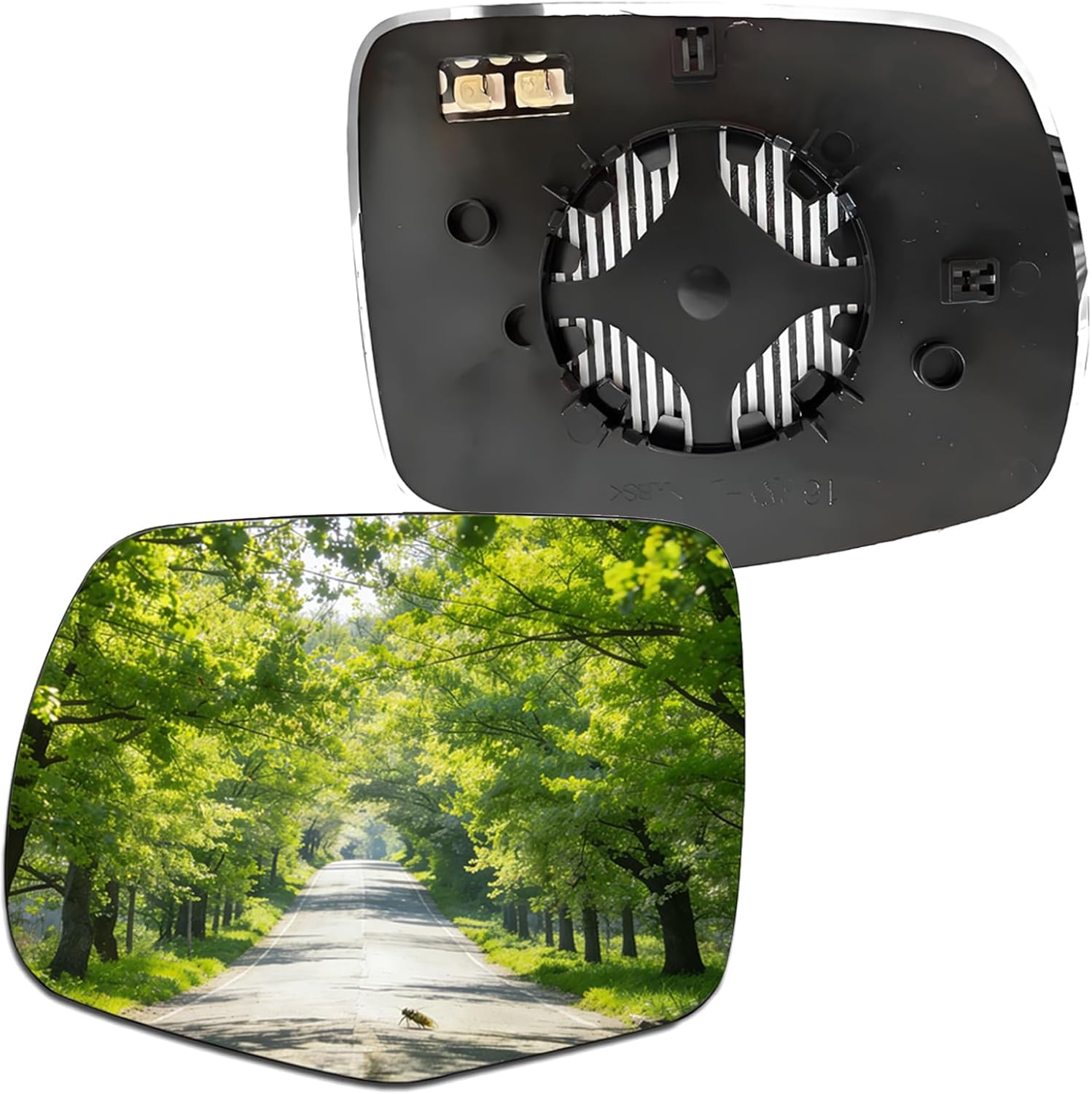 Left Driver Side Heated Mirror Glass for 2016-2022 Honda Pilot, 2017-2024 Ridgeline, 2019-2024 Passport Left Side LH Rear View Mirrors Replacement with Backing Plate