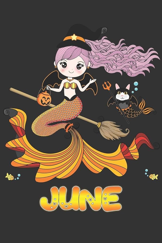 Amazon.com: June: June Halloween Beautiful Mermaid Witch, Create An  Emotional Moment For June?, Show June You Care With This Personal Custom  Gift With June's Very Own Planner Calendar Notebook Journal: 9781699450611:  Witch