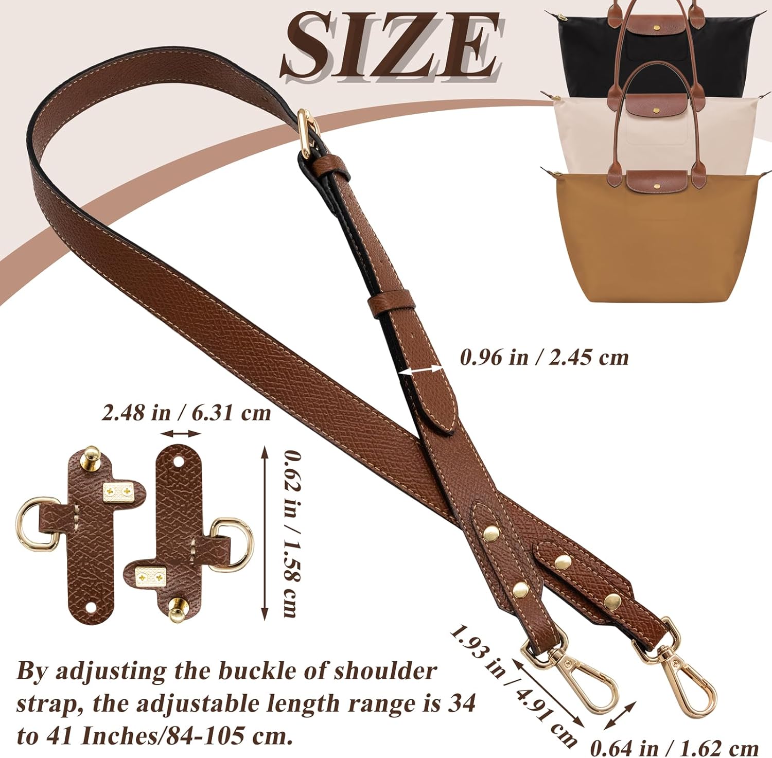 Purse Straps Replacement Leather Longchamp Strap Kit Leather Handbag Crossbody Shoulder Strap Adjustable