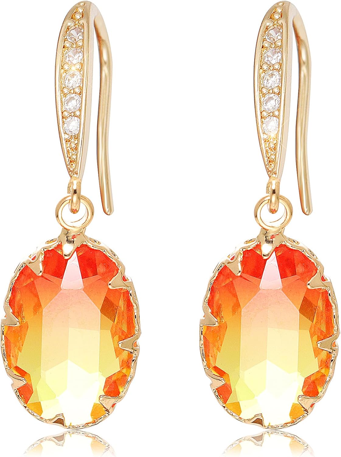 Rhinestone Earrings for Women Crystal Teardrop Earrings Cubic Zirconia Dangle Drop Earring with Gold Hook