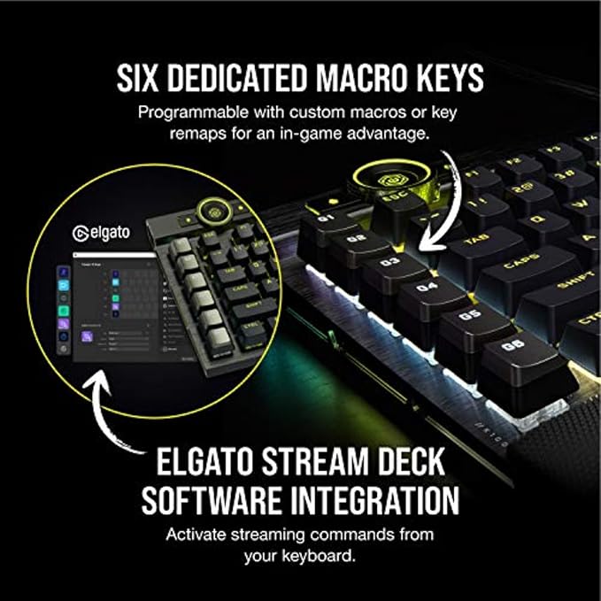 Teclado Gamer Corsair K100 RGB Mecánico Cherry MX Speed Silver miniatura 8