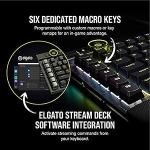 Corsair K100 RGB Mechanical Gaming Keyboard - Cherry MX Speed RGB Silver Keyswitches - PBT Double-Shot Keycaps - Elgato Stream Deck and iCUE Compatible - QWERTY NA Layout - Black