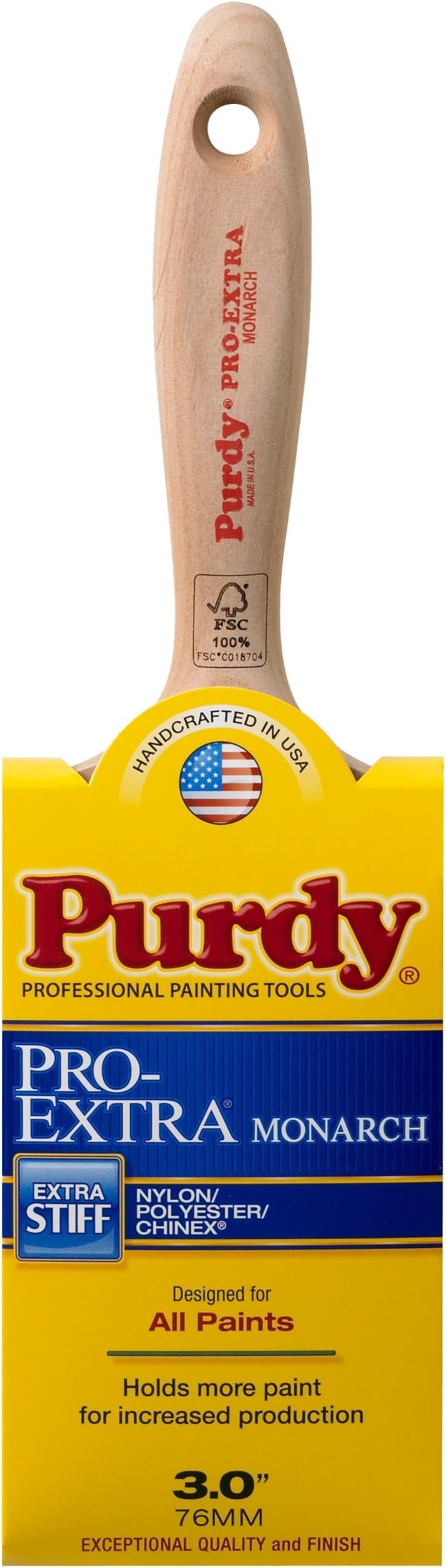144234730 Pro-Extra Monarch Flat Trim Paint Brush, 3 inch