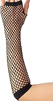 Vista 2 de Lone - Guantes de red sin dedos para mujer, malla de malla para brazo, emo, gótico, punk, 80, accesorios para escena