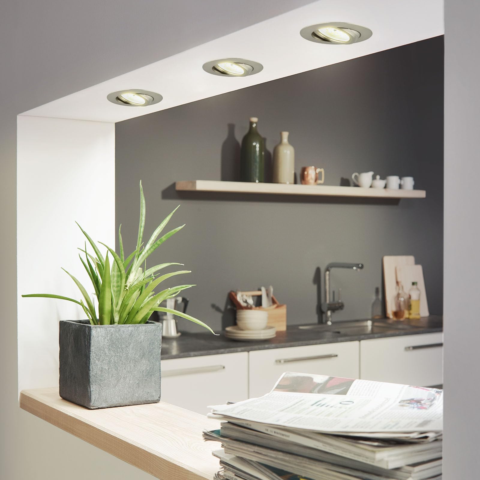 BRILONER LED Einbaulampe Badezimmer - Rahmenloser Einbaustrahler IP44, 6W 700lm