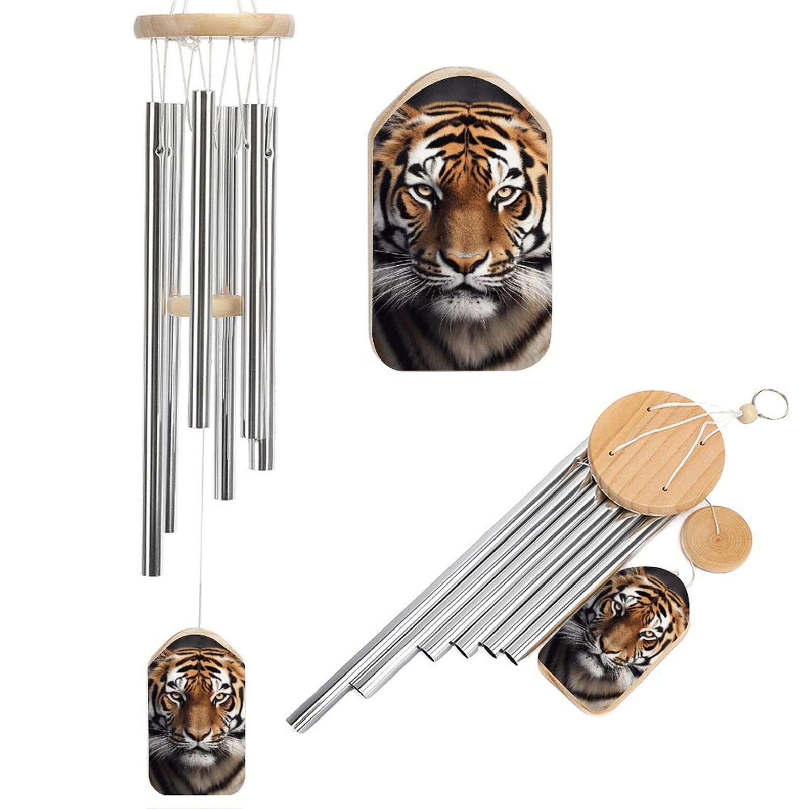 Tiger Wind Chimes, Soothing Melodic Memorial Windchimes Soothing Melody Wind Chime Handcrafted Hanging Decoration for Home Garden Balcony Courtyard Decor