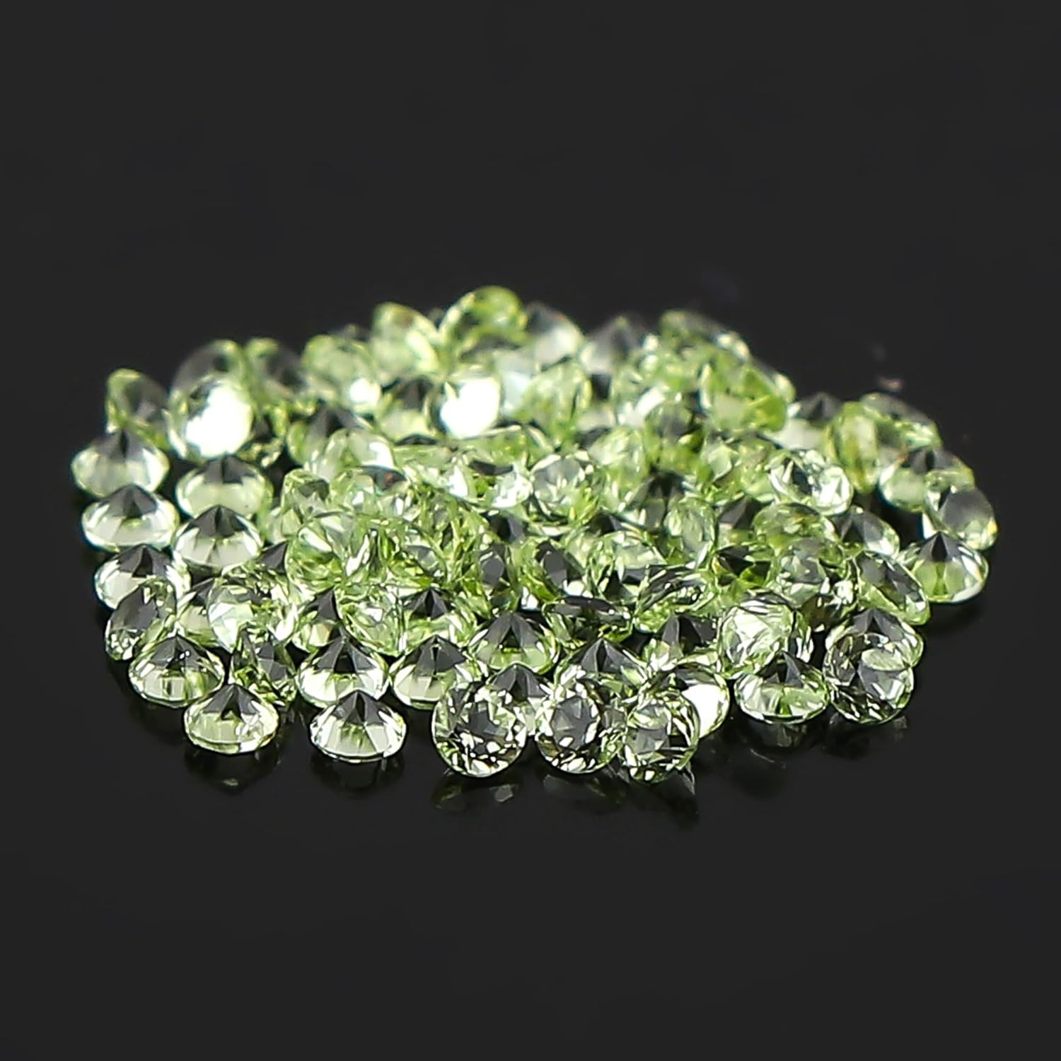 50 PCS, 2X2 MM, YASHEE Natural Peridot Gemstone, Brilliant Cut Round Shape, Loose Gemstone AA+ Quality For Jewelry Making, Earring, Pendant Making, Crafts & DIY, Wholesale deal