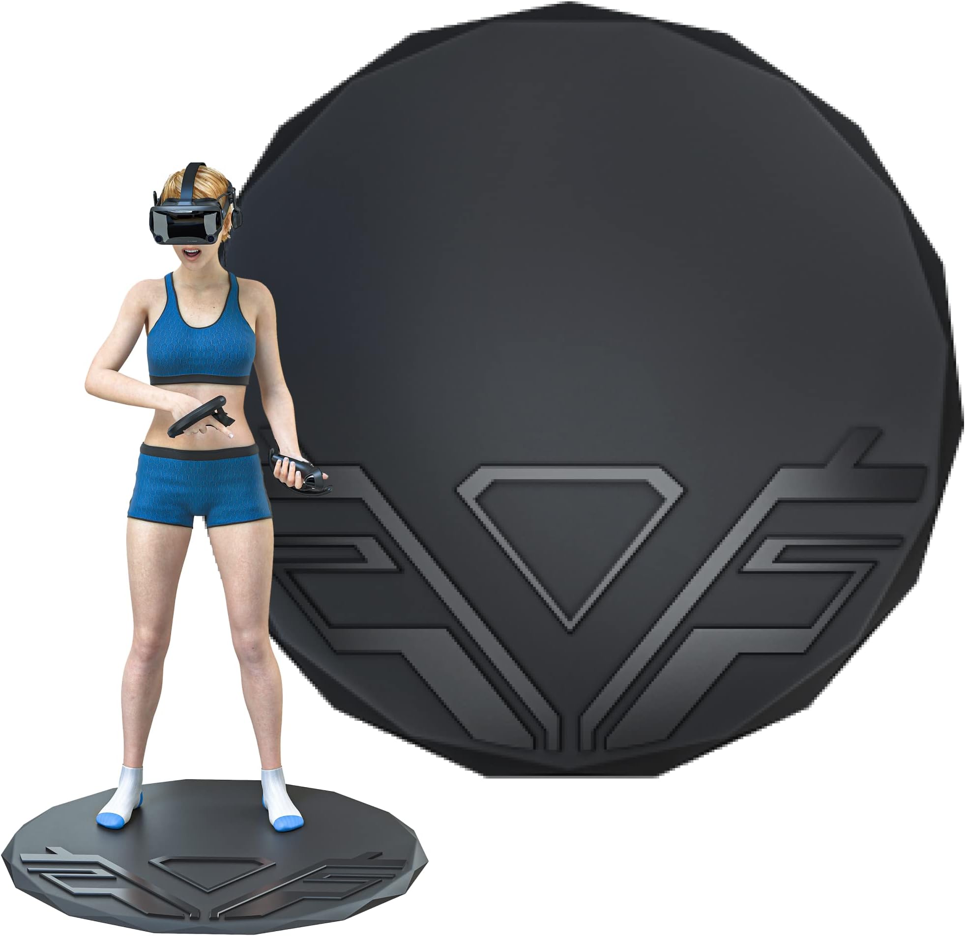 Skywin VR Mat Round - Virtual Reality Matt Helps Determine Direction and Position of Your Feet During Game, Prevents Players from Hitting and Breaking Objects in Surroundings