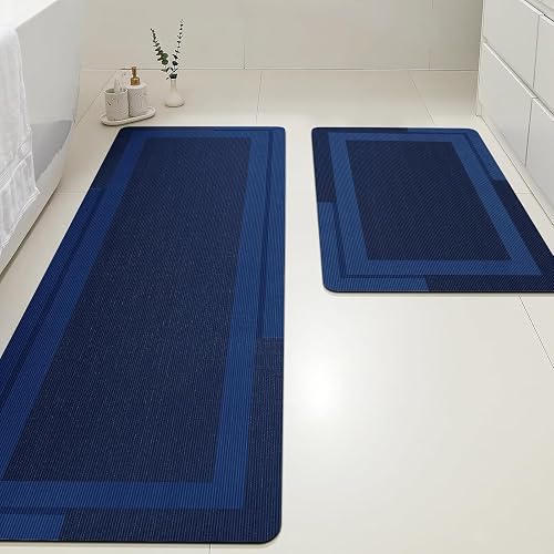 ACCUMTEK Non Slip Bath Mat, Thin Bathroom Rugs Fit Under Door, Quick Dry Bath Ma