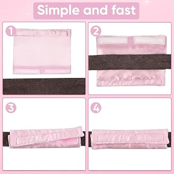 4 Pack Satin Mask Strap Covers, Soft Cushion Pads for Headgear, Pink