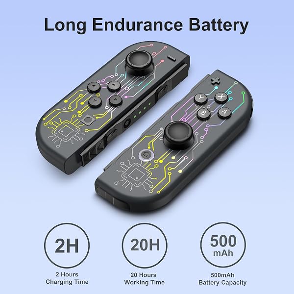 LungDongQuest Switch Joypad Replacement Controller, Switch Controller Compatible with Switch/OLED/Lite- Switch Handheld Controller with 7-Colors Light - 5