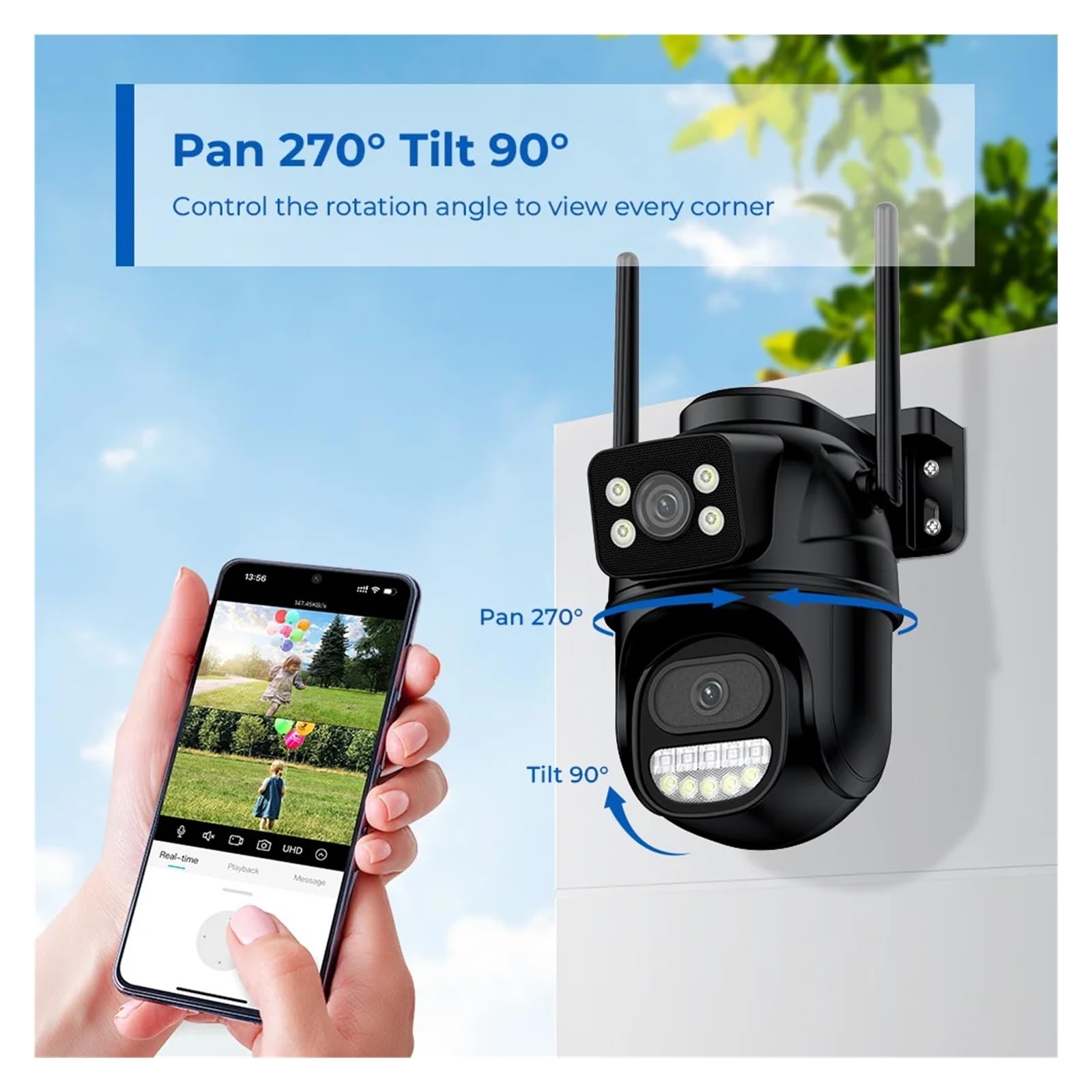Caméra WiFi PTZ à Double Objectif 8MP 4K