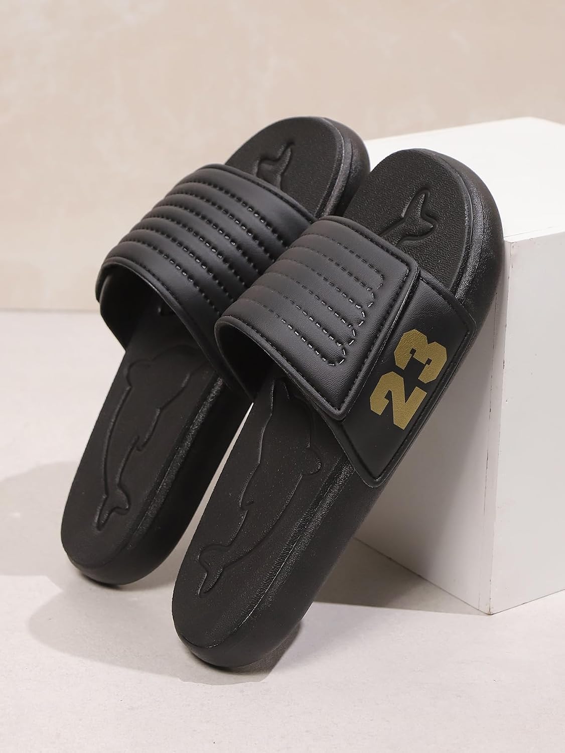 DREAM LAKE Men's Sport Slide Sandals, Flexible Midsole, Casual Beach Slides