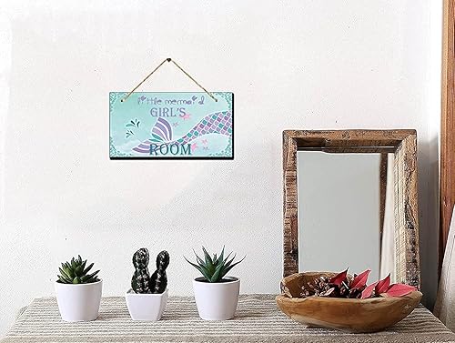 Miniatura 2 de woodsign Letrero personalizado de sirena para habitación de niña, letrero de puerta de princesa, placa para dormitorio, cuarto de bebé, decoración