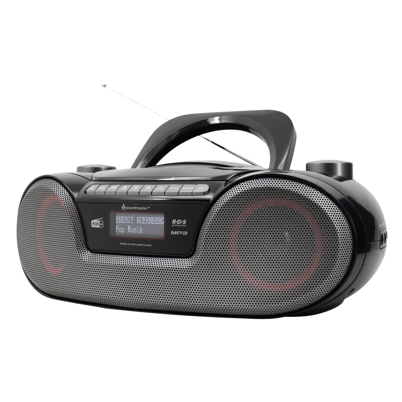 Soundmaster SCD8300SW tragbares Digitalradio CD-Player Hörbuchfunktion Bluetooth DAB+ UKW-Radio USB/SD-Anschluss Kopfhöreranschluss Wecker Boombox