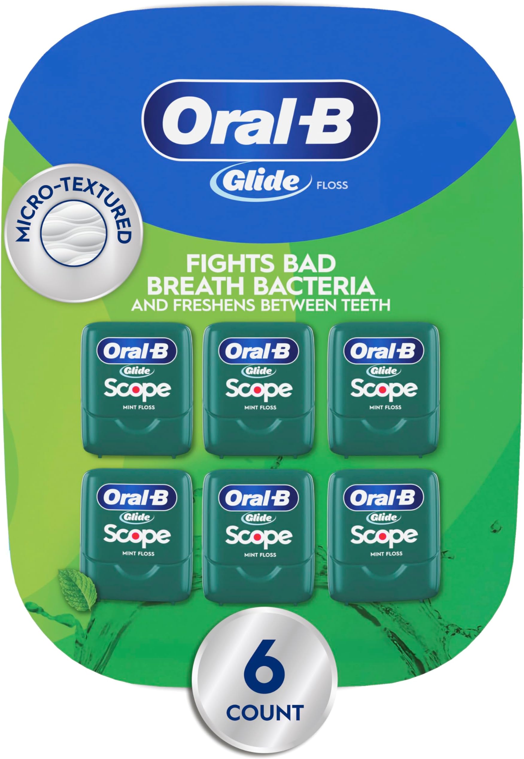 Glide Oral-B Dental Floss, Scope Flavor, 40m (Pack of 6)