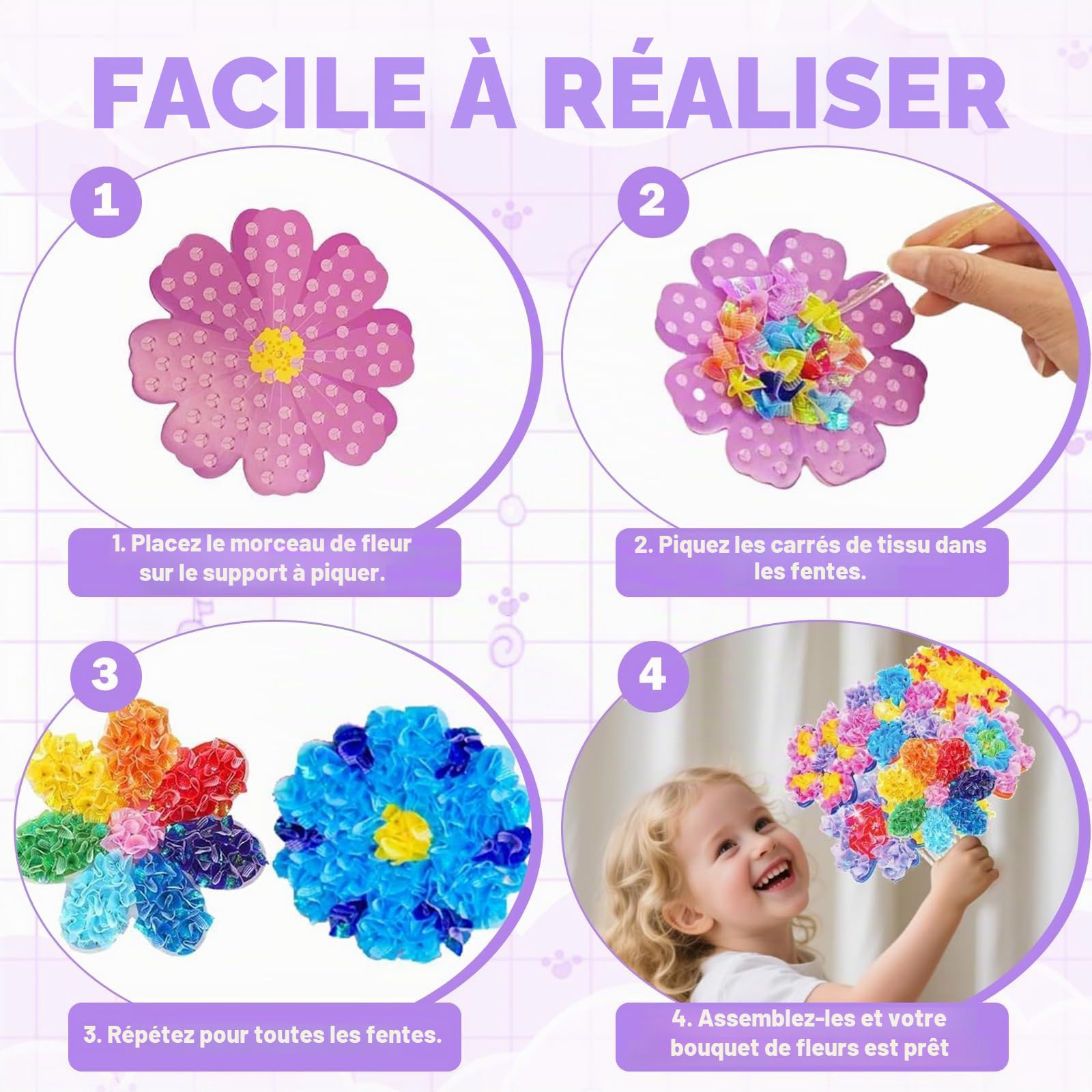 PANYI Set de Bricolages de Fleurs Pour Fille Set de Bricolage Fleurs Enfants Kit Créatif Pour Fille Fleurs Kit Bricolage Cadeaux D'anniversaire et Cadeaux de Fête Pour Filles de 4 à 6 PANYI Set de Bricolages de Fleurs Pour Fille Set de Bricolage Fleurs Enfants Kit Créatif Pour Fille Fleurs Kit Bricolage Cadeaux D'anniversaire et Cadeaux de Fête Pour Filles de 4 à 6