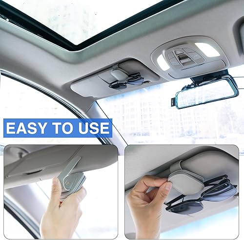 Miniatura 6 de wenvastree Soporte magnético de cuero para lentes de sol para automóvil, clip para colgar lentes de sol, accesorios para mujer y hombre