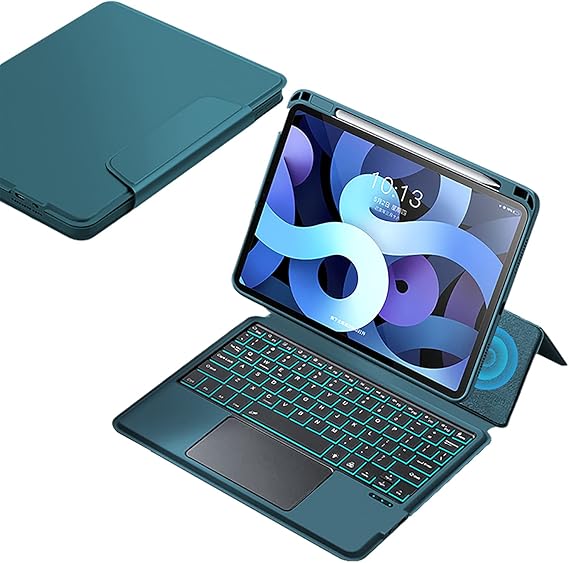 Keyboard Case for iPad Pro 11 Inch 2021 with Touchpad, Leather Smart