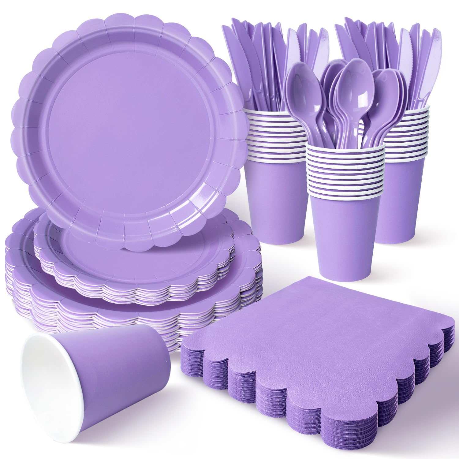 Vyntra Ivory Cream Paper Plates & Napkins - Party Supplies -23