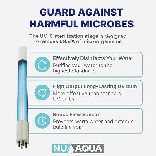 Miniatura 6 de NU Aqua Platinum Series 100GPD - Sistema de filtro de agua potable de 6 etapas UV para debajo del fregadero de ósmosis inversa ultravioleta con