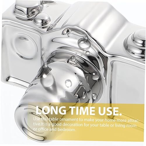 Miniatura 5 de IMIKEYA Figura decorativa de cerámica plateada para el hogar y la oficina, escultura de escritorio creativa con forma retro para sala de estar,