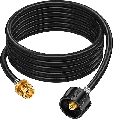 Vista 9 de Adaptador de manguera de propano de 4 pies, convertidor de 1 libra a 20 libras, extensión de manguera de tanque de propano, ajuste QCC1 a 1 libra