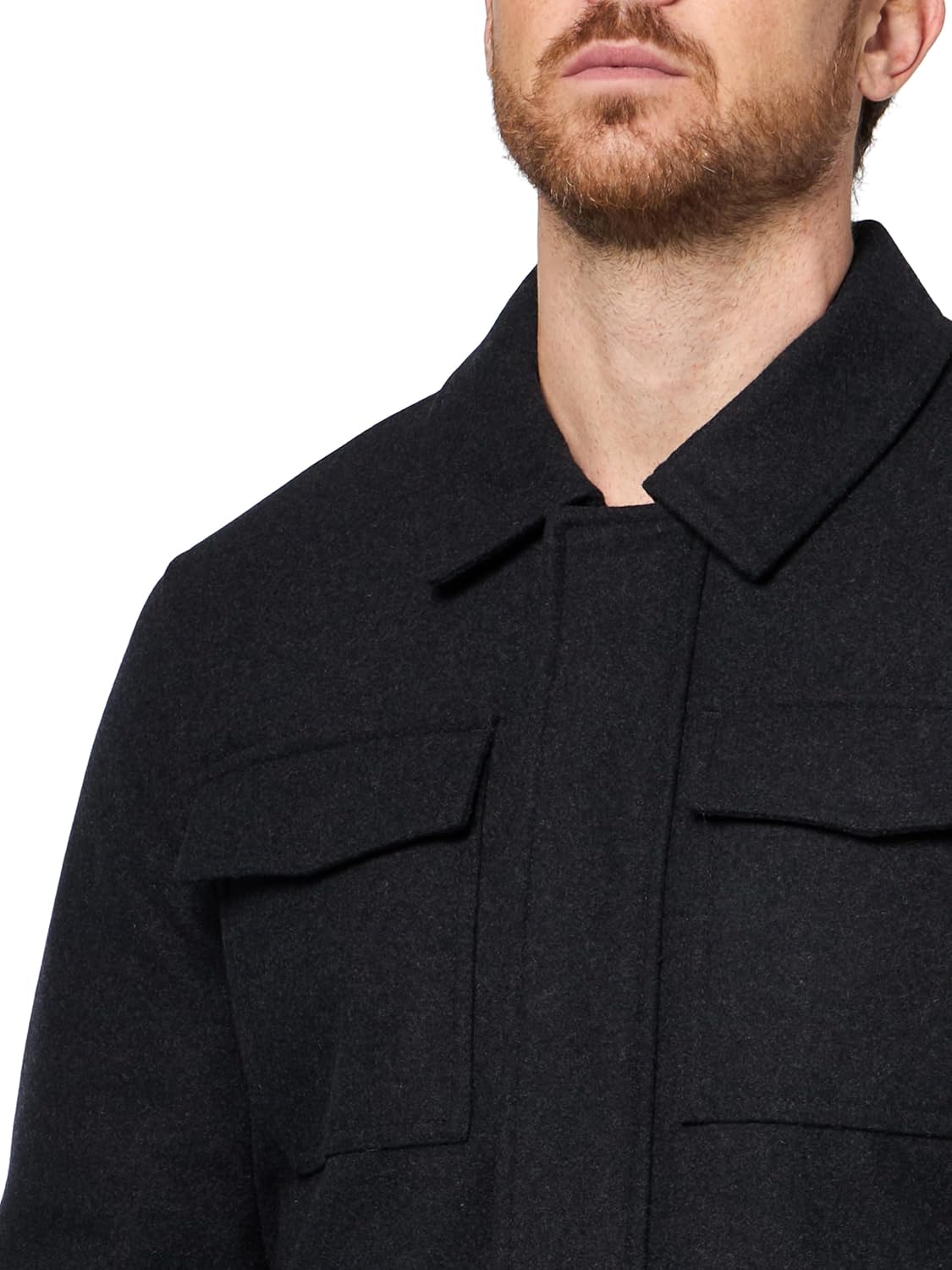 Nautica Men's Wool Jacket – Diamond Quilted Lining, Polyfill Insulation, Snap & Zip Closure