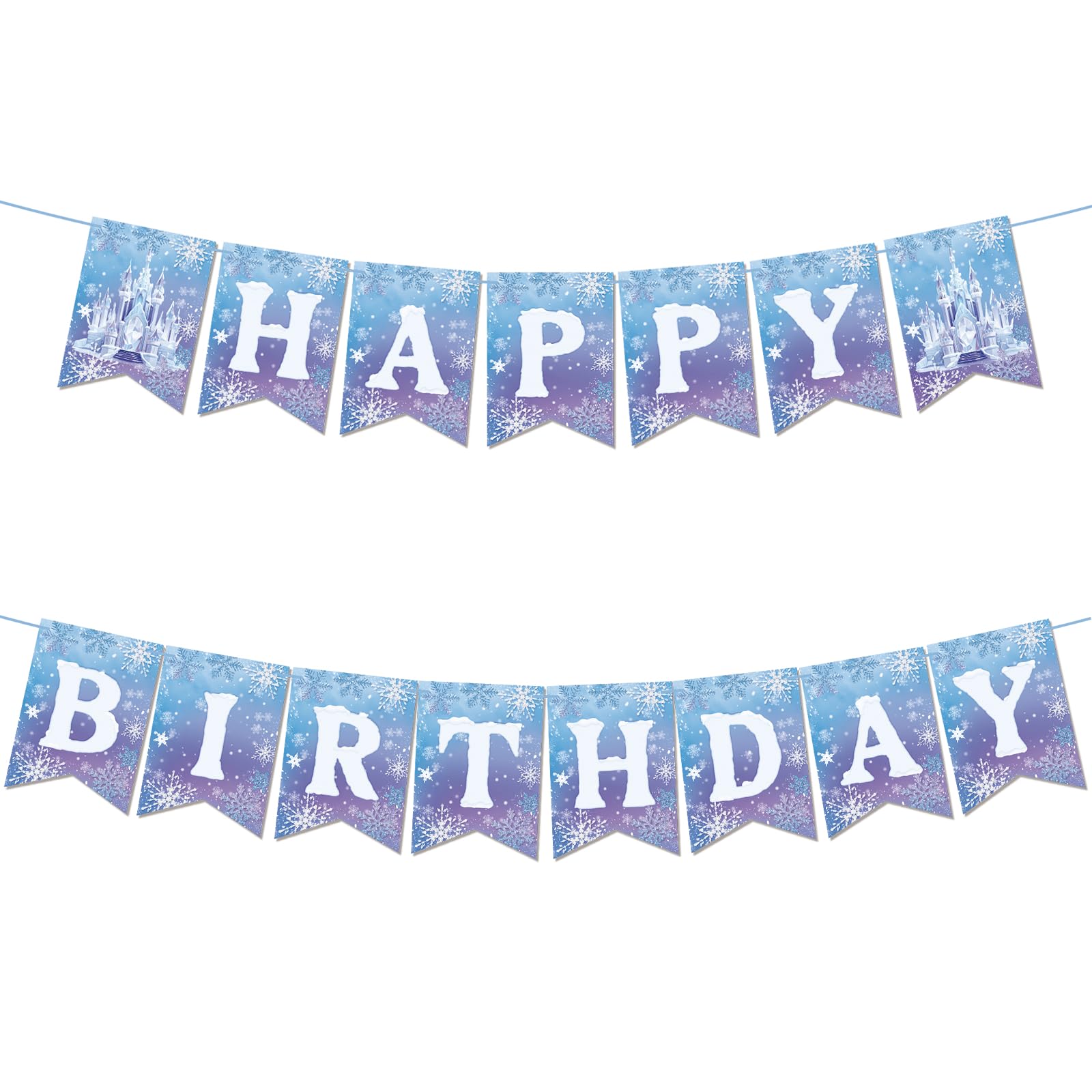 Frozen Happy Birthday Banner for Winter Wonderland Party Decor