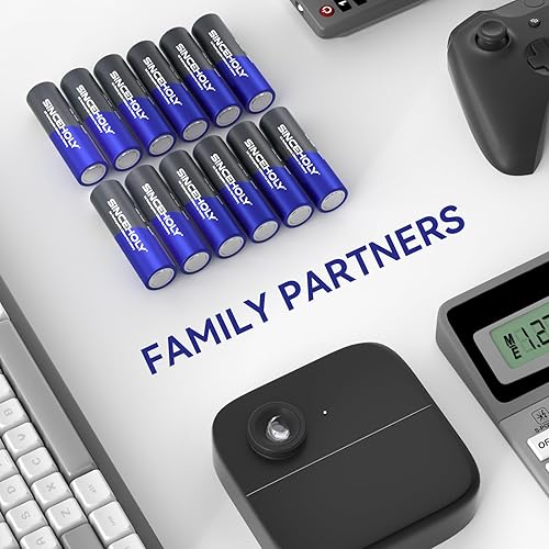 Miniatura 7 de Paquete de 12 baterías AA recargables de litio con cargador, 1.5 V 3600 mWh, baterías dobles A recargables, baterías AA de iones de litio de larga