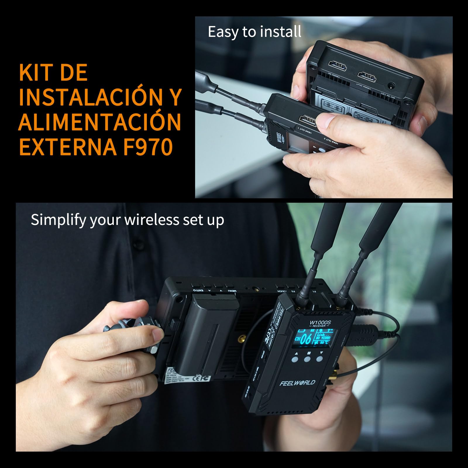 FEELWORLD F5PROX Monitor de Campo para Cámara Pantalla Táctil 3D LUT de 5,5 Pulgadas y 1600 nits 1920x1080 IPS 4K HDMI Monitor de Cámara DSLR F970 Kit de Montaje Externo | 4K HDMI In Out, 3D LUT, HDR Waveform Histogramm Focus Assist, for Professional Vide