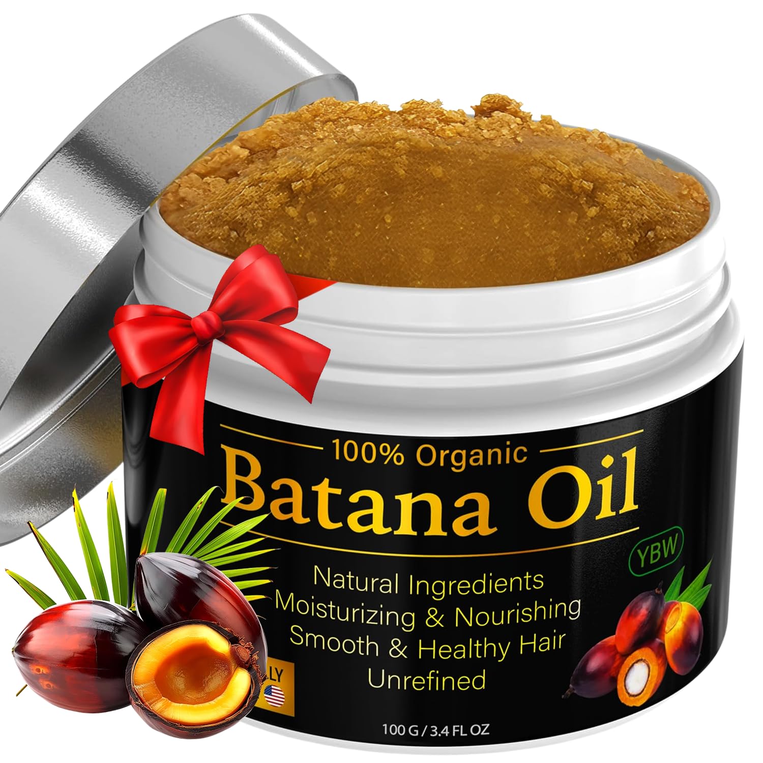 100% Natural Raw Batana Oil for Hair Growth, Dr. Sebi Hair Oil from Honduras, Prevent Hair Loss, Eliminates Split Ends for Men & Women