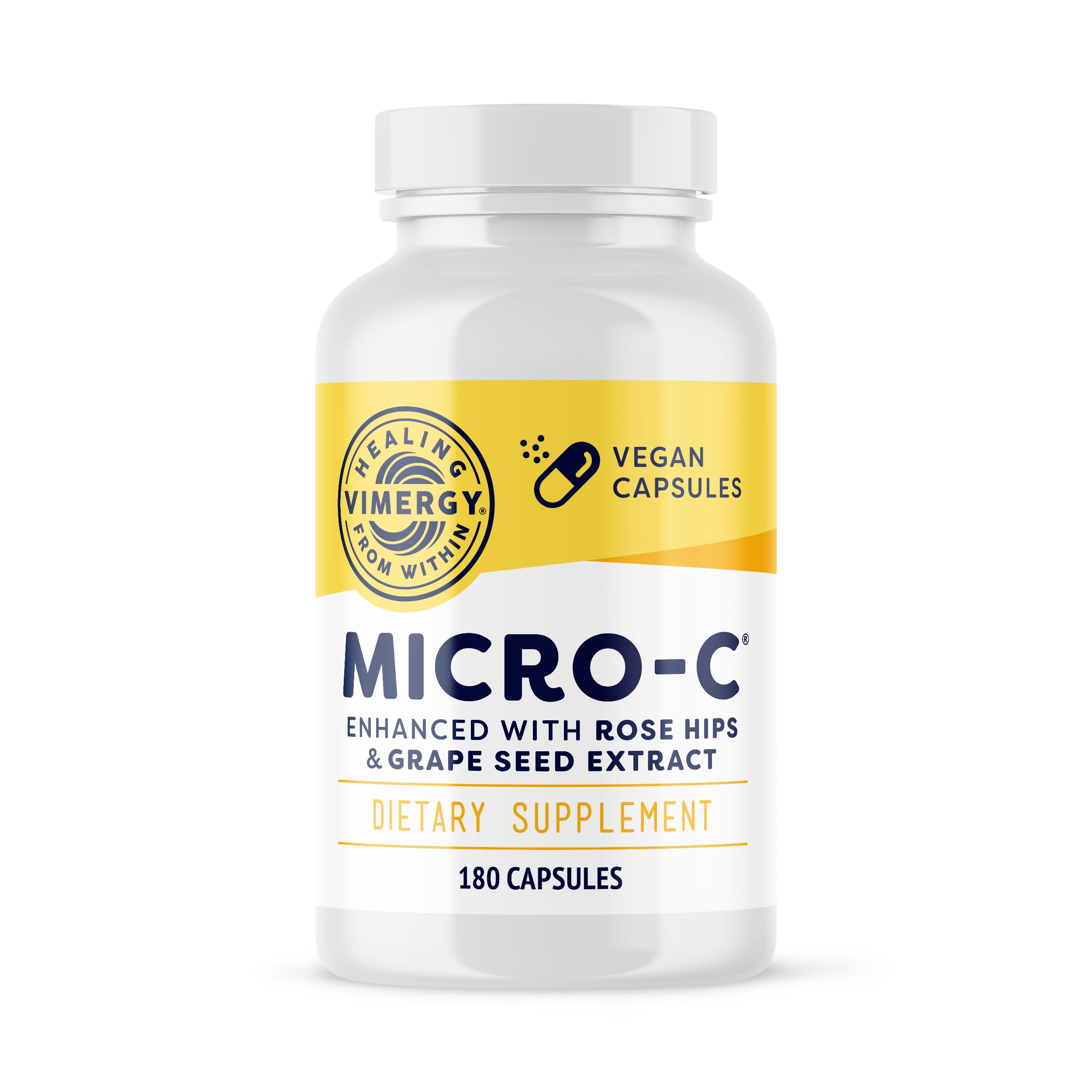 Micro-C® 500mg Vitamin C, Promotes Whole Body Immunity*, Vegan 6 mo Supply 180 Count (Pack of 1)