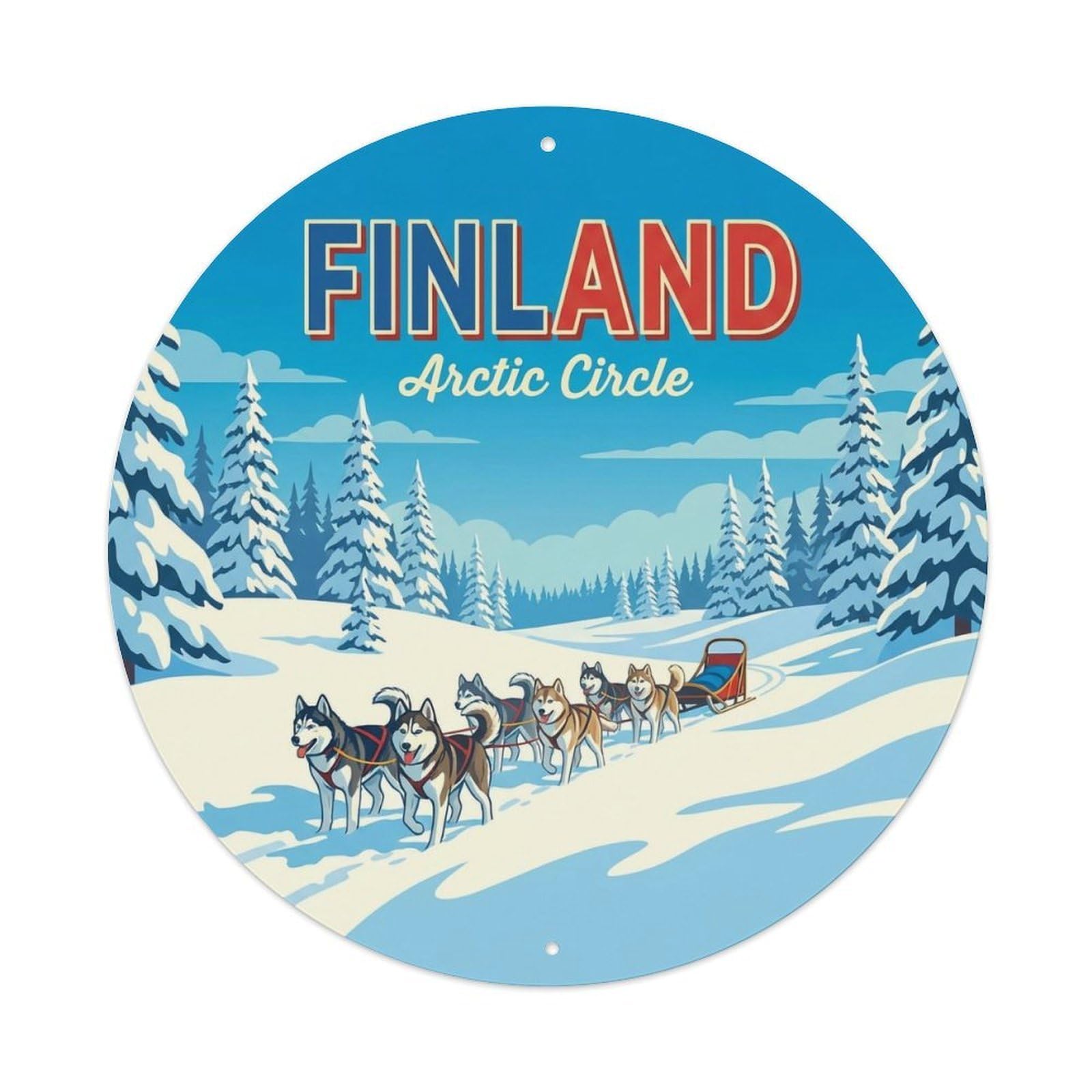 Vintage Travel Finland Sparkling Metal Tin Sign