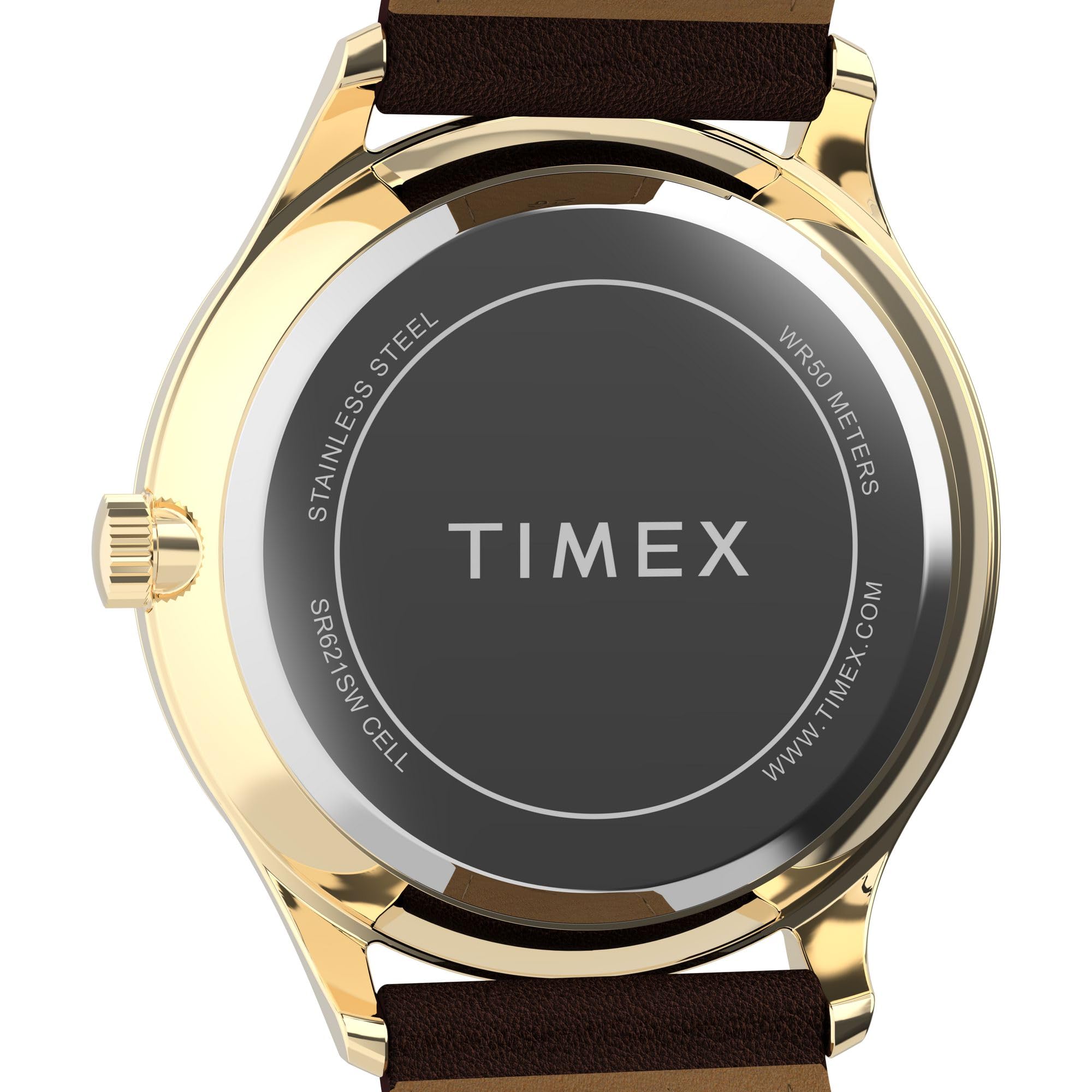Timex Orologio analogico al quarzo da uomo con cinturino in pelle TW2W684009J, Marrone, Moderno
