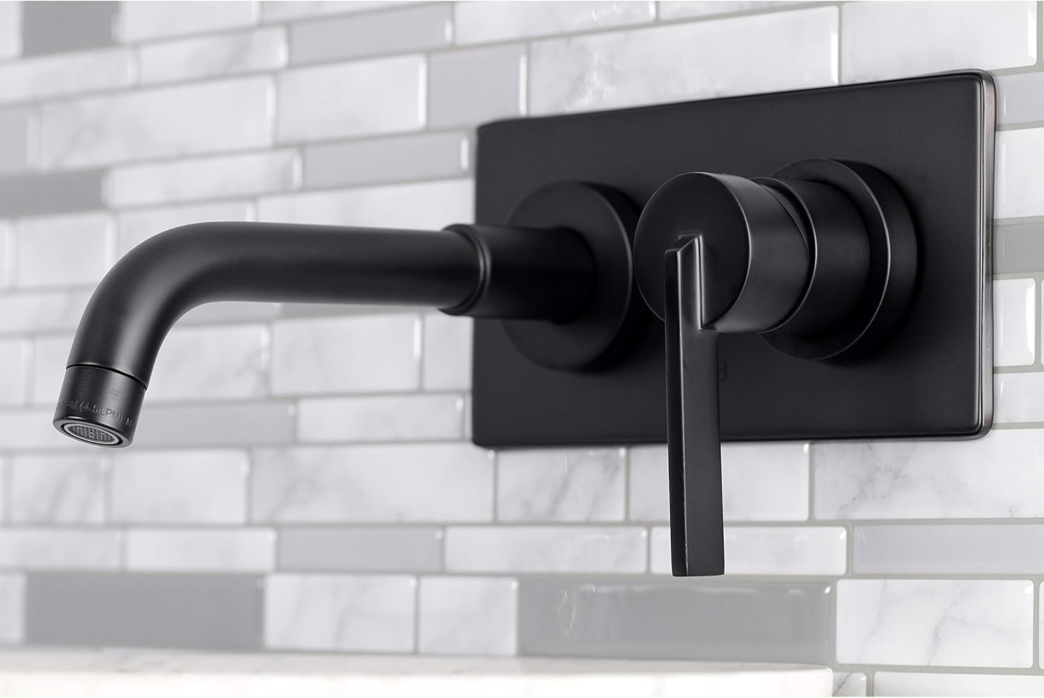 Kingston Brass KS8110CTL Single-Handle Wall Mount Bathroom Faucet, Matte Black