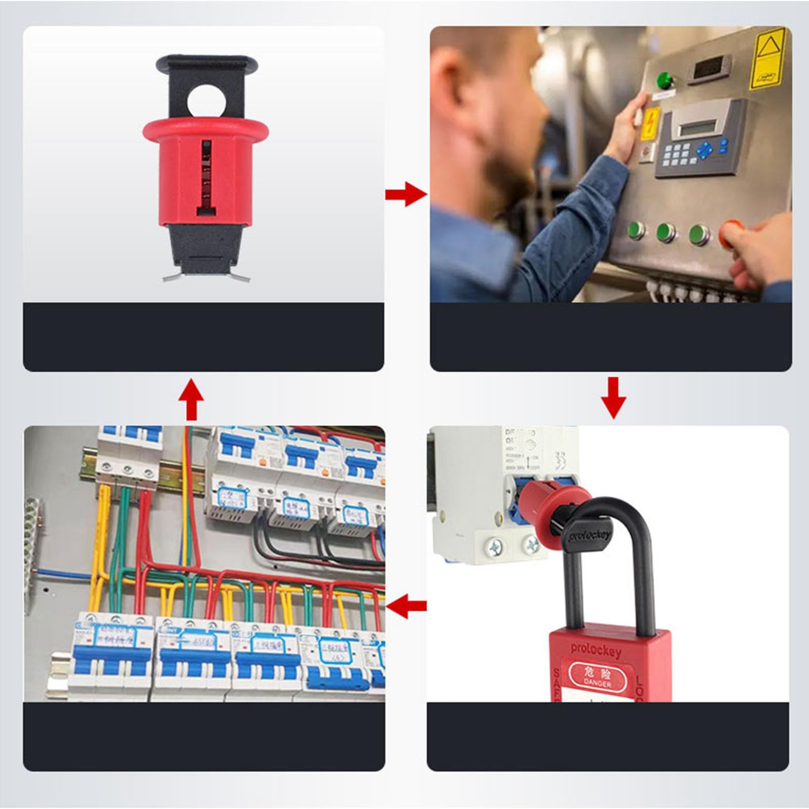 Kit de Etiquetado de Bloqueo de 47 Piezas, Cerraduras de Seguridad Industrial con Etiquetas de Seguridad para Equipos Eléctricos, Mantenimiento Mecánico y de Tuberías