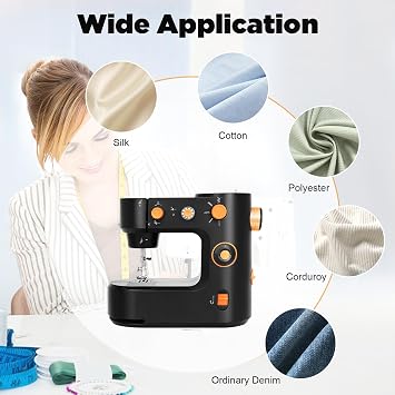 Mini Sewing Machine for Beginner, Portable sewing machine, Utility Stitch Sewing Machine with Two Modes, Free-Arm for Kids, Women