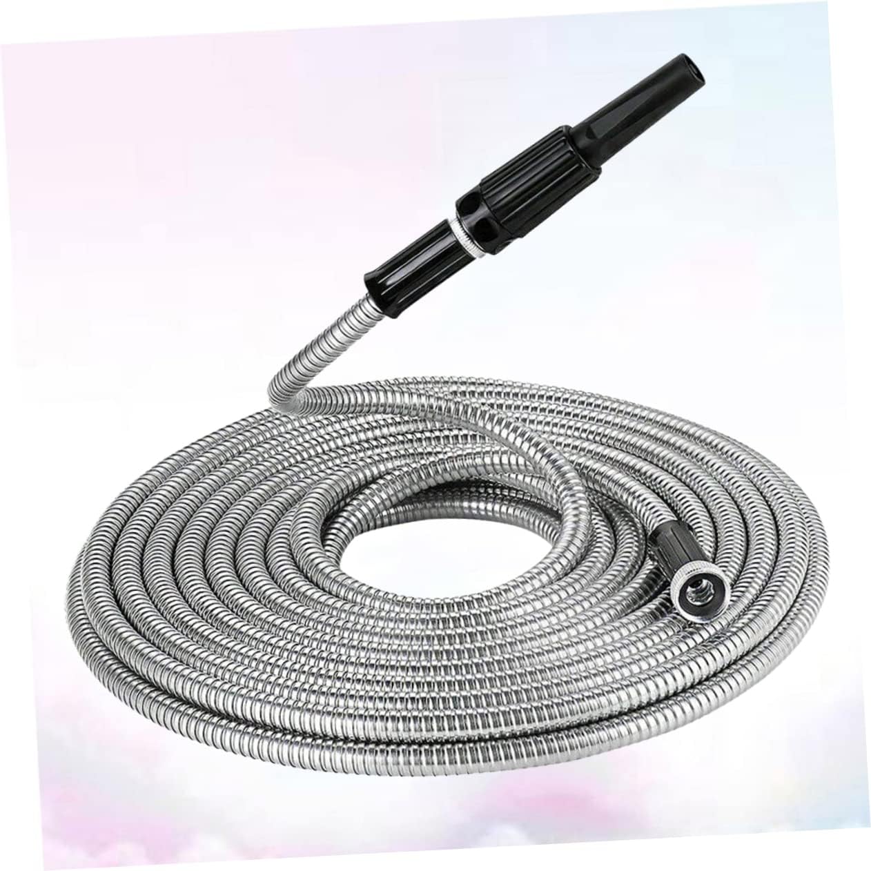 POPETPOP Stainless Steel Telescopic Garden Hose Spray Nozzle Puncture Watering for Lawn Garden and Car Washing Eu Standard
