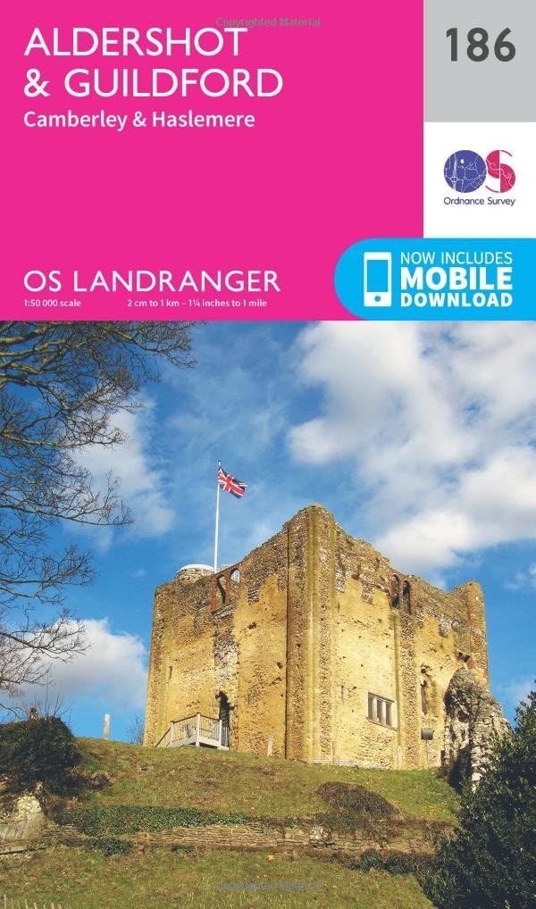 Aldershot & Guildford, Camberley & Haslemere: 186 (OS Landranger Map)