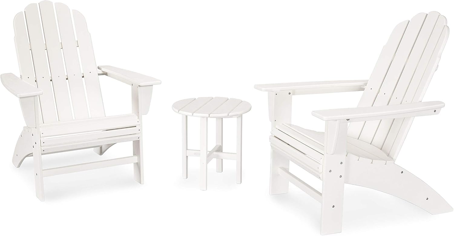 POLYWOOD Vineyard 3-Piece Curveback Adirondack Chair Set
