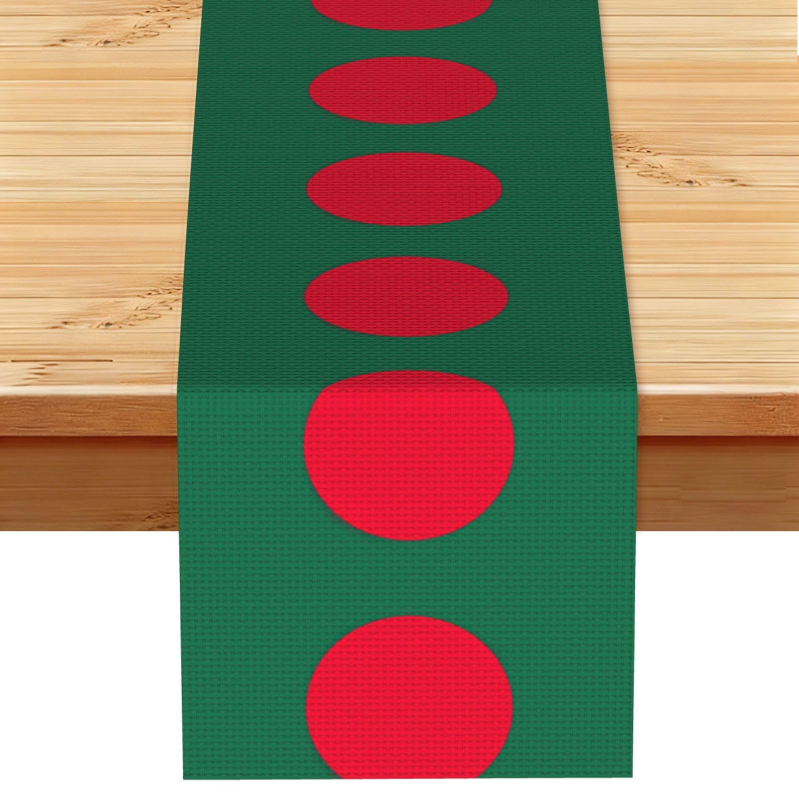 Flag of Bangladesh Multi Purpose Table Runner for Home Decor, Printed Table Cloth for Kitchen Table, Countertops & Dining Area