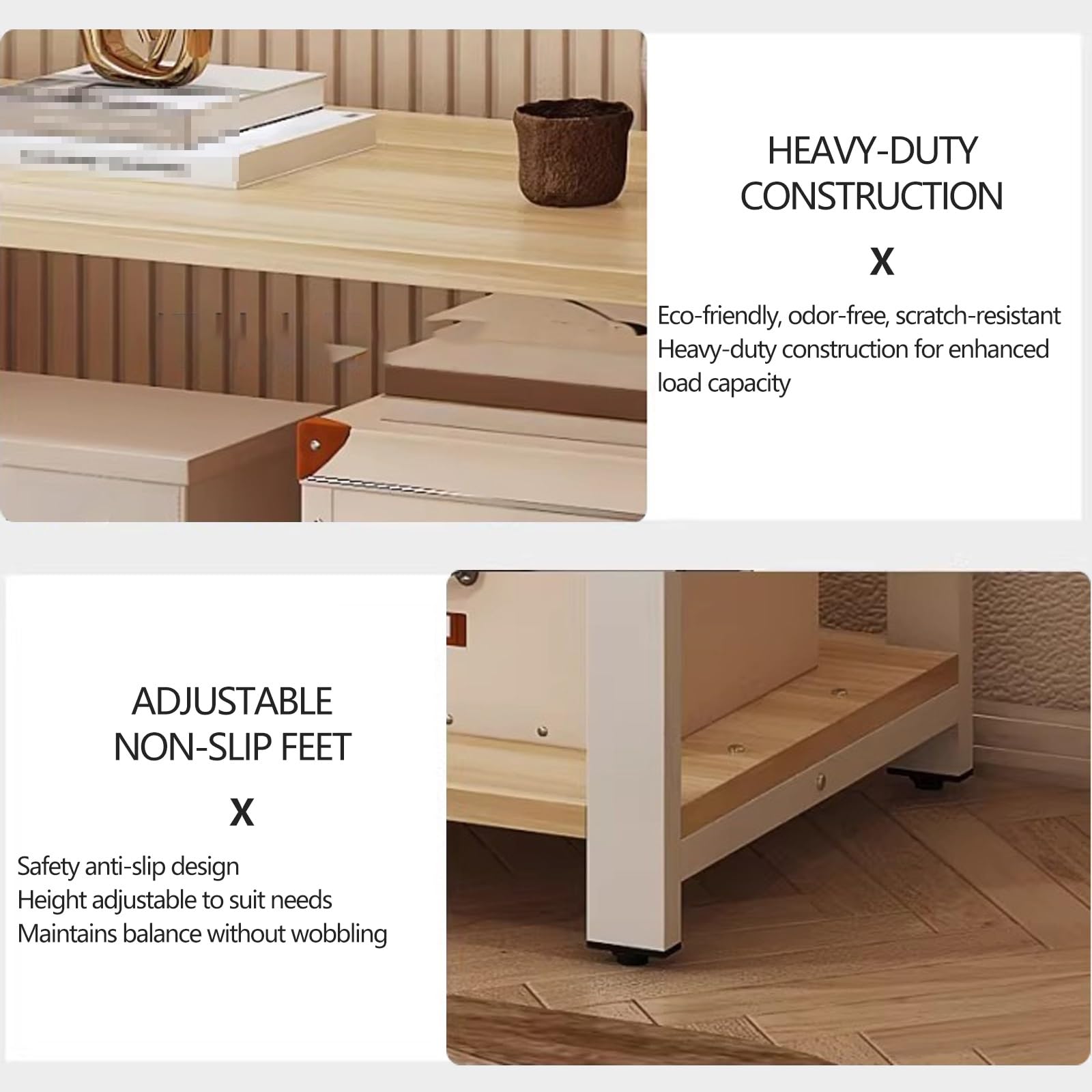 Szafka dolna do akwarium z półką, regulacja wysokości, szafka akwariowa z metalową ramą, otwarty design, do domu, salonu, biura, hotelu (biała + naturalna, 120 x 50 x 144 cm)