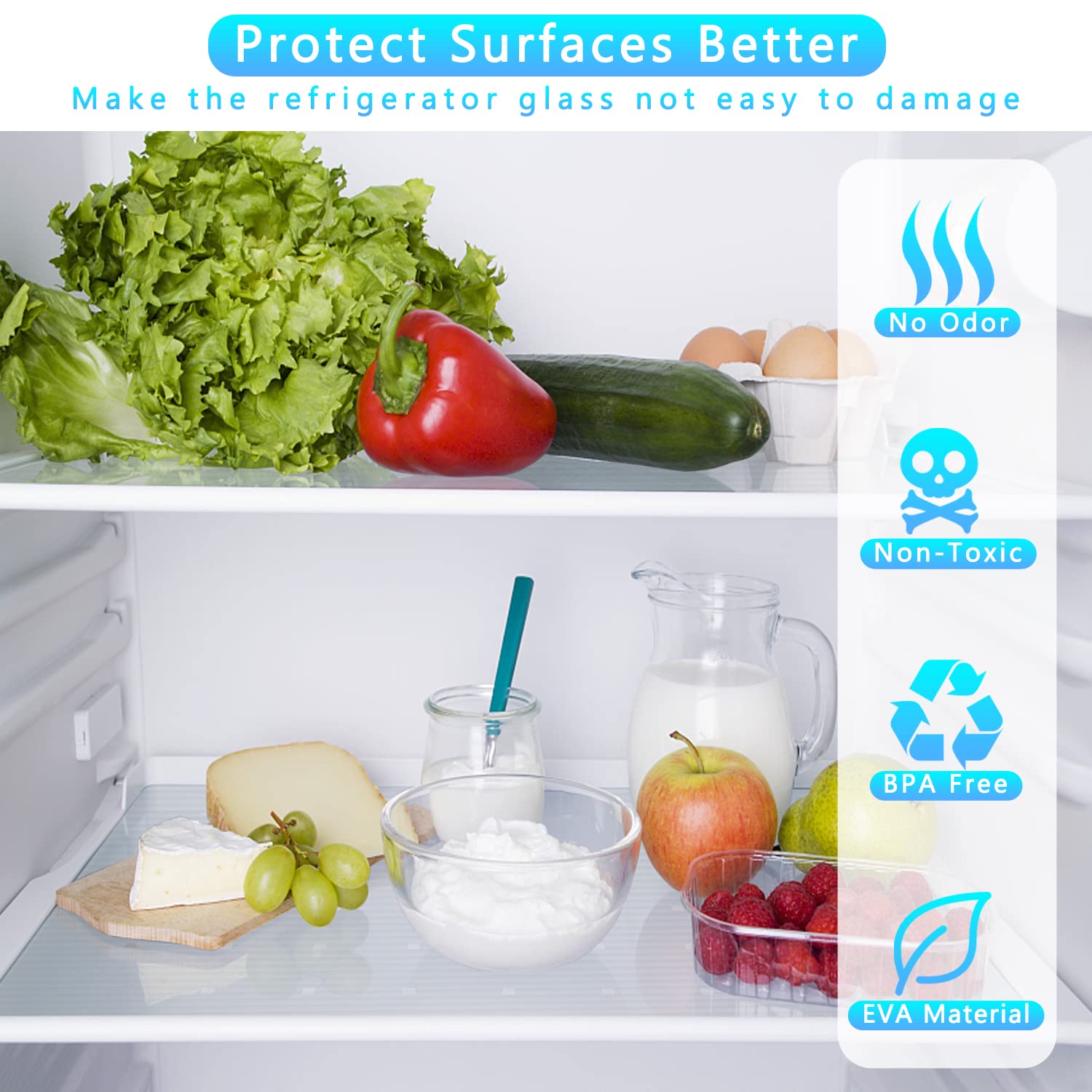 Kitchen Shelf Cabinet Liner, Non-Adhesive Waterproof Durable Drawer Fridge Liner Mat for Kitchen Cabinet, Shelves, Refrigerator, Closet, Storage, Desks, Clear 12 Inches x 13.1 FT