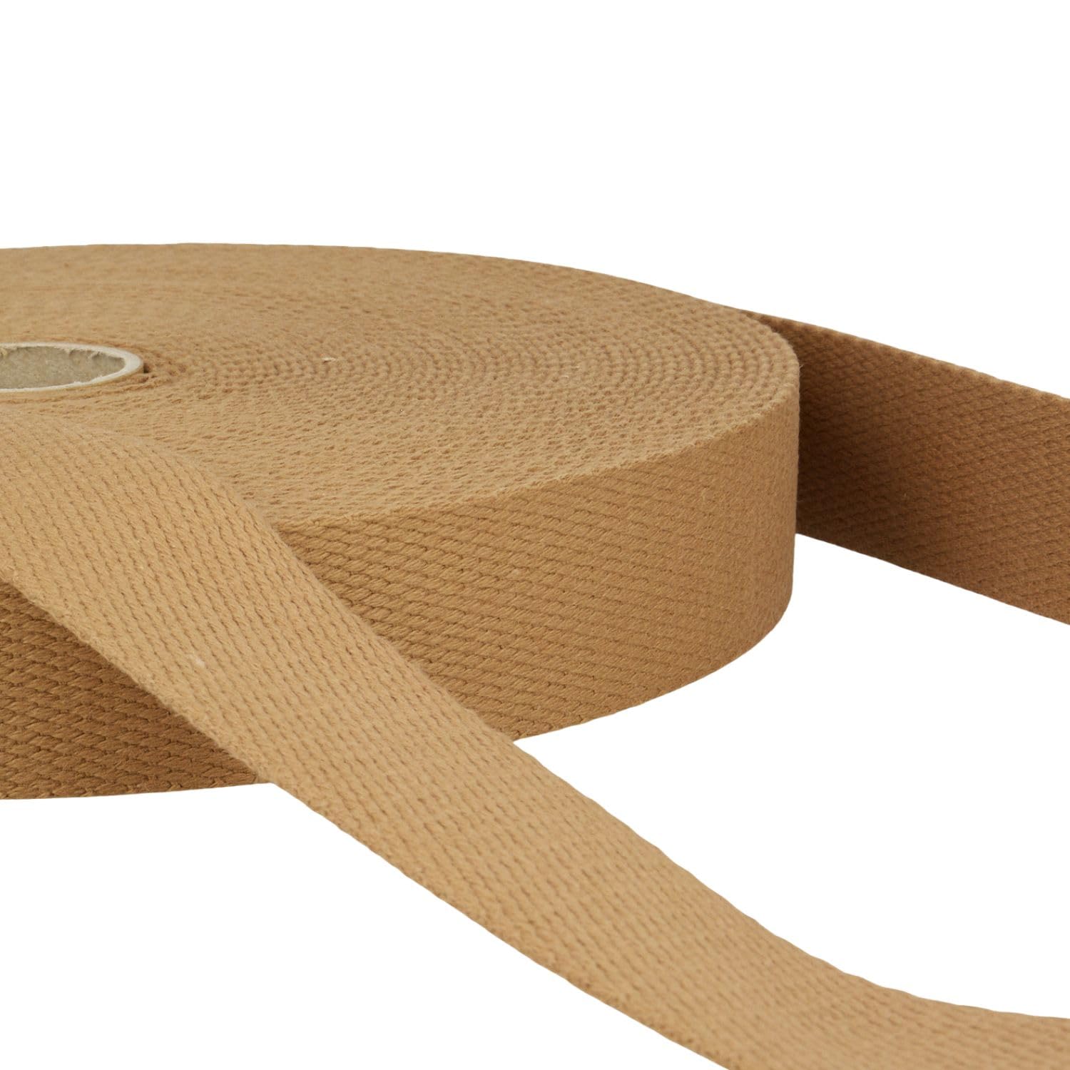 2 Metres Dark Beige Heavy Duty Cotton Webbing, 25mm Wide Strong Thick Firm Strap, Machine Washable 30°C, Perfect for Bag Handles, Tote Straps, Belts, Pet Leads, Repairs & Crafts by Giddy Square