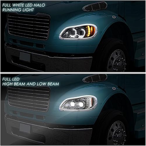 Miniatura 3 de DNA MOTORING HL-HAY-015-CH - Par de faros delanteros de señal de giro DRL con doble LED Halo, proyector de haz altobajo, compatible con 03-19