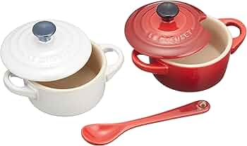 希少カラー　ルクルーゼ　プチココット　調味料入れ　陶器　スプーン付き　2個セット 71zHJVv9KWL._AC_UF350,