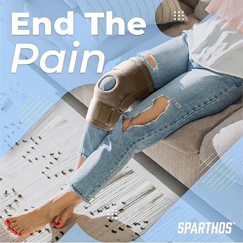 Vista 2 de Sparthos Rodillera – Alivia el ACL, MCL, desgarro de menisco, dolor de tendinitis – Diseño rotuliano abierto – Soporte para correr, entrenamiento